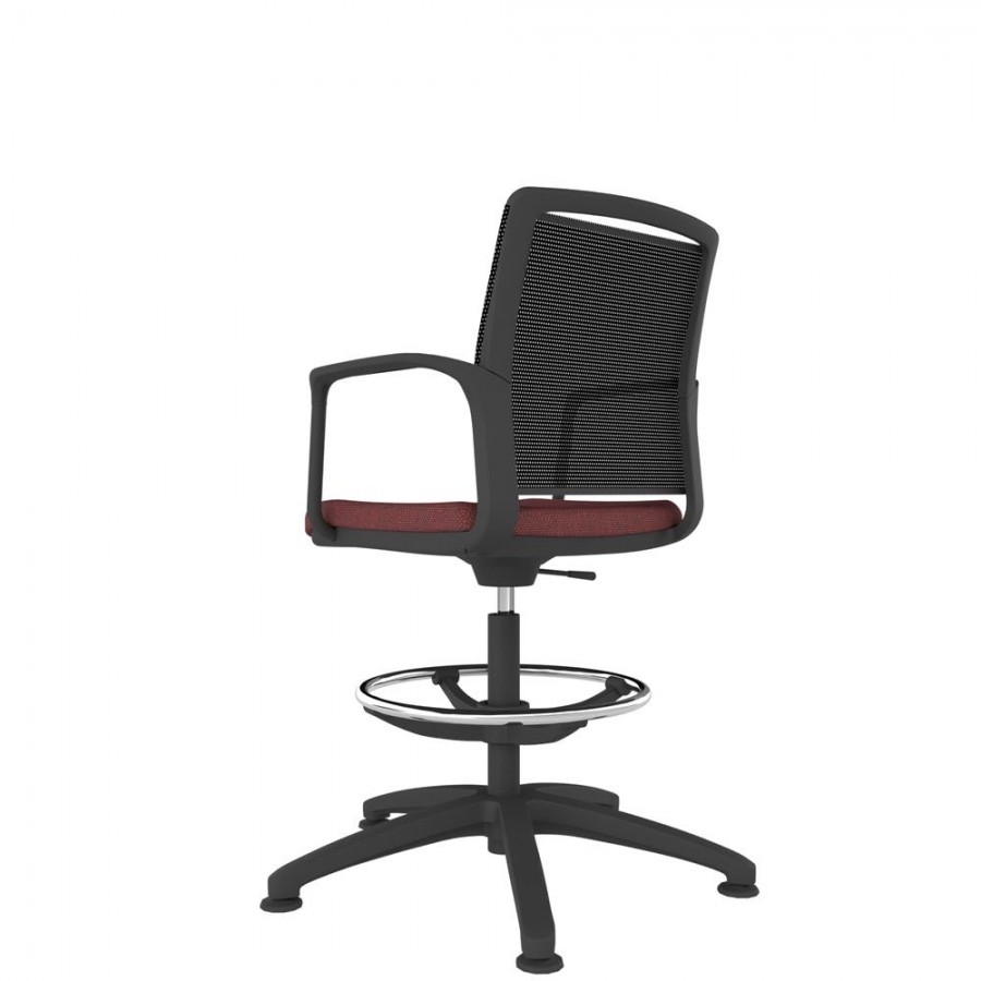 Black Shell Mesh Back Draughtsman Task Chair